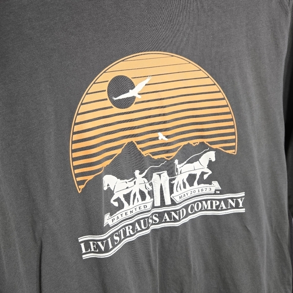 Levi's Medium Men's Horses Sunset Long Sleeve Green Shirt - Picture 2 of 4